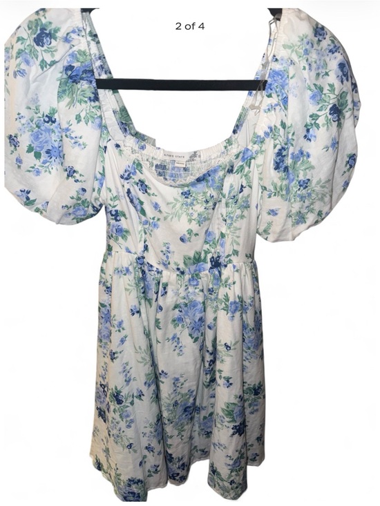 Altar'd State Dresses & Skirts - Altar'd State White NWOT Dress with Blue Floral Print